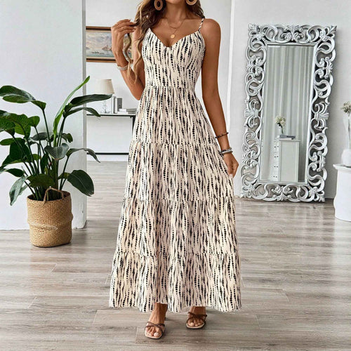 Backless Strap A-Line Summer Dress – Women's Sleeveless Loose Fit
