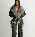 Hooded Aviator Jacket – Fur Collar, High Waist, Short