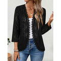 Womens Fashion Lace-spliced Long-sleeve Top