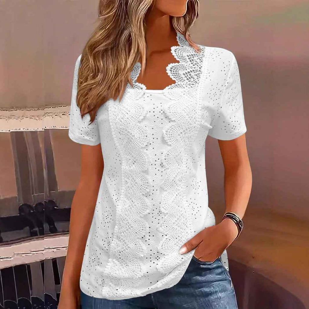 Plus-Size Casual Short-Sleeve Top – Black | Sizes 1XL–5XL