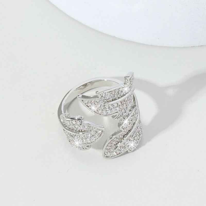 European And American Fashion Light Luxury Zircon Ring