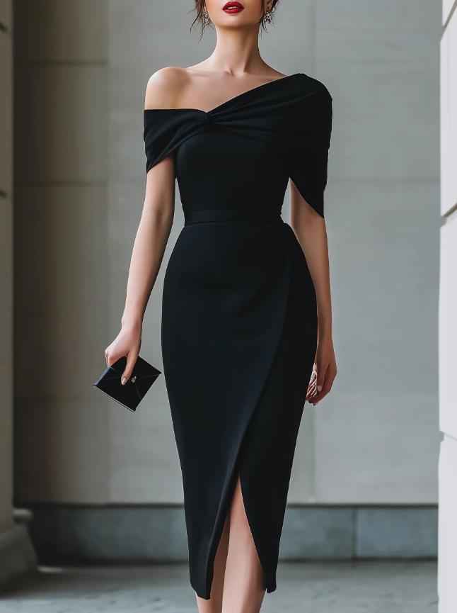 Women's Slim-Fit Patchwork Bodycon Midi Dress — 3 Colours
