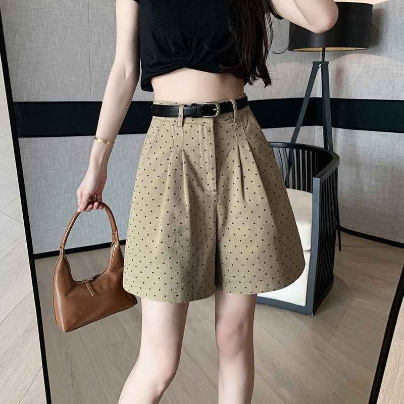 High-Waist Wide-Leg Shorts — Drawstring, Wrinkle-Resistant