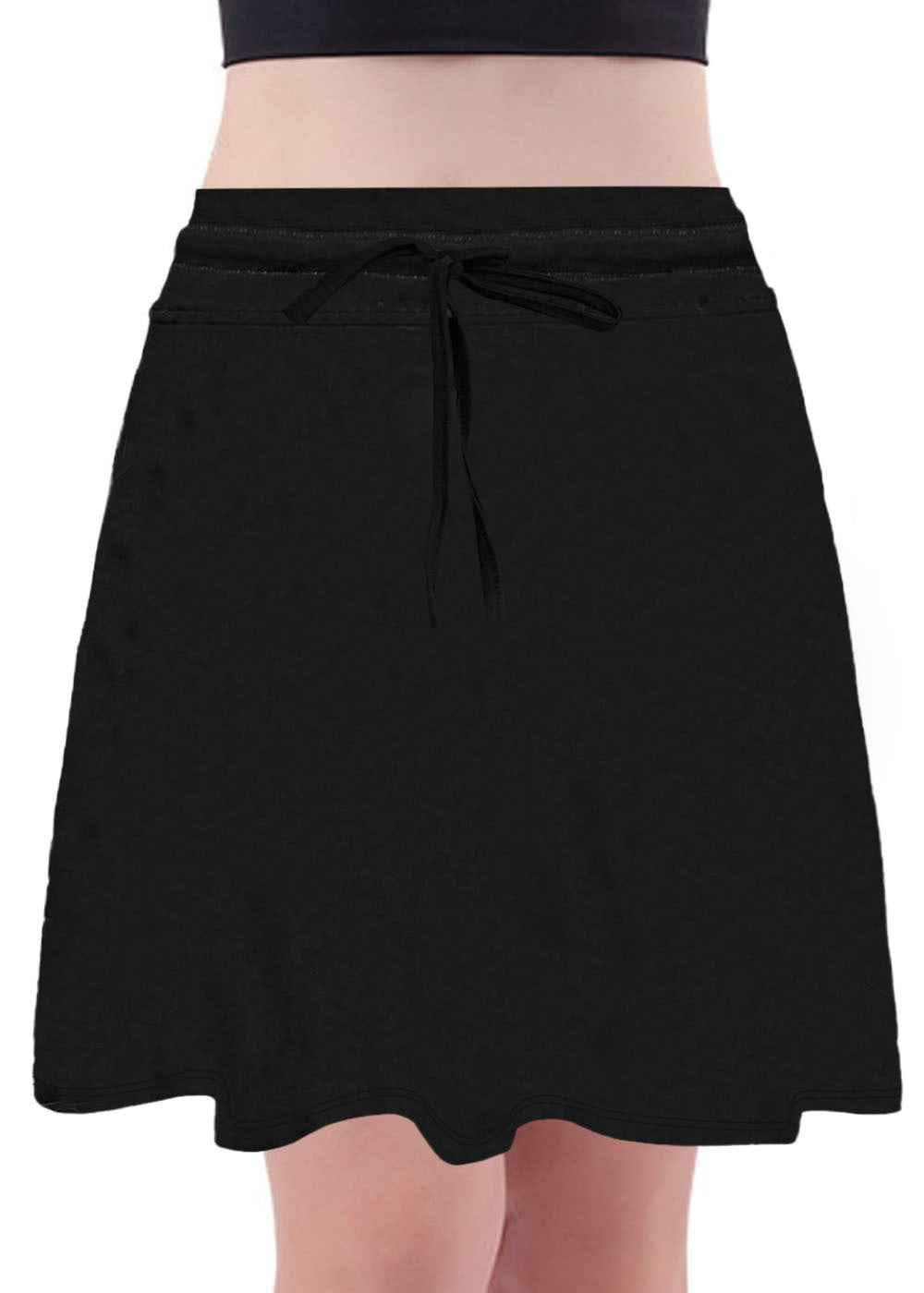 Women's Floral Print High Waist Skort With Pockets Tie Waist Ruffle Hem Athletic Skirt With Built-in Shorts