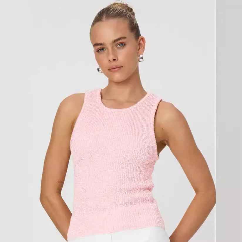 Slim Fit Sleeveless Tank Top | Women's Polyester Vest
