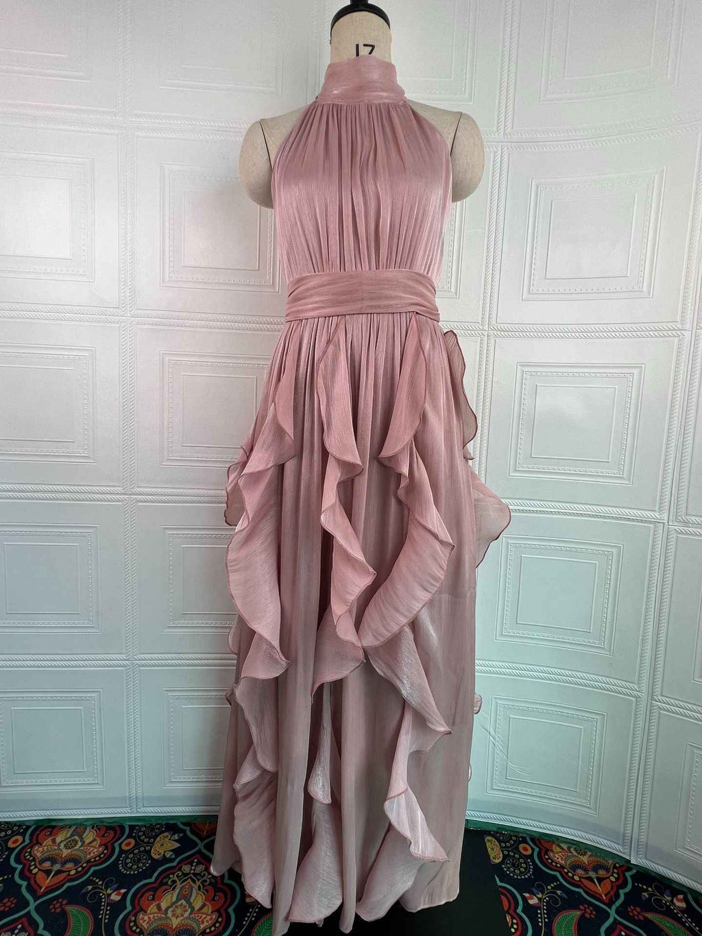 Women's Sleeveless A-Line Maxi Dress with Ruffled Trim — 7 Colours, XS–3XL
