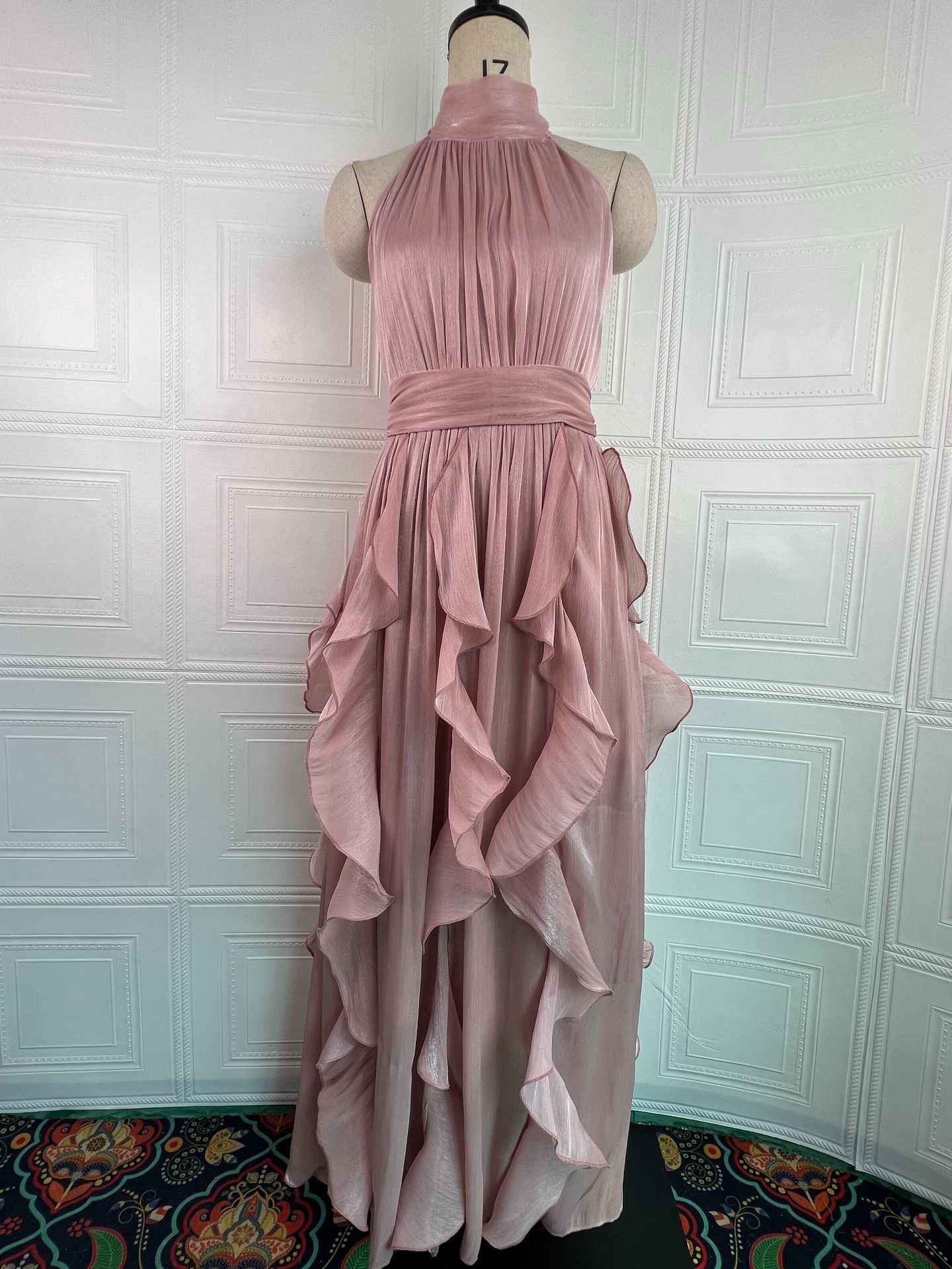 Women's Sleeveless A-Line Maxi Dress with Ruffled Trim — 7 Colours, XS–3XL