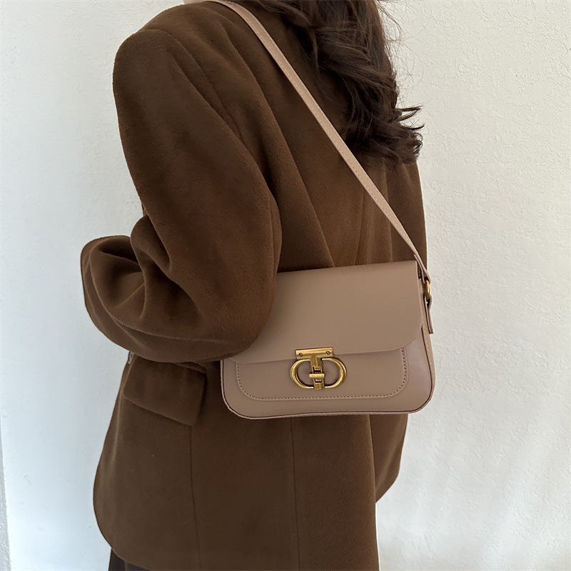Korean-Style PU Shoulder Bag – Minimalist Square Everyday Bag