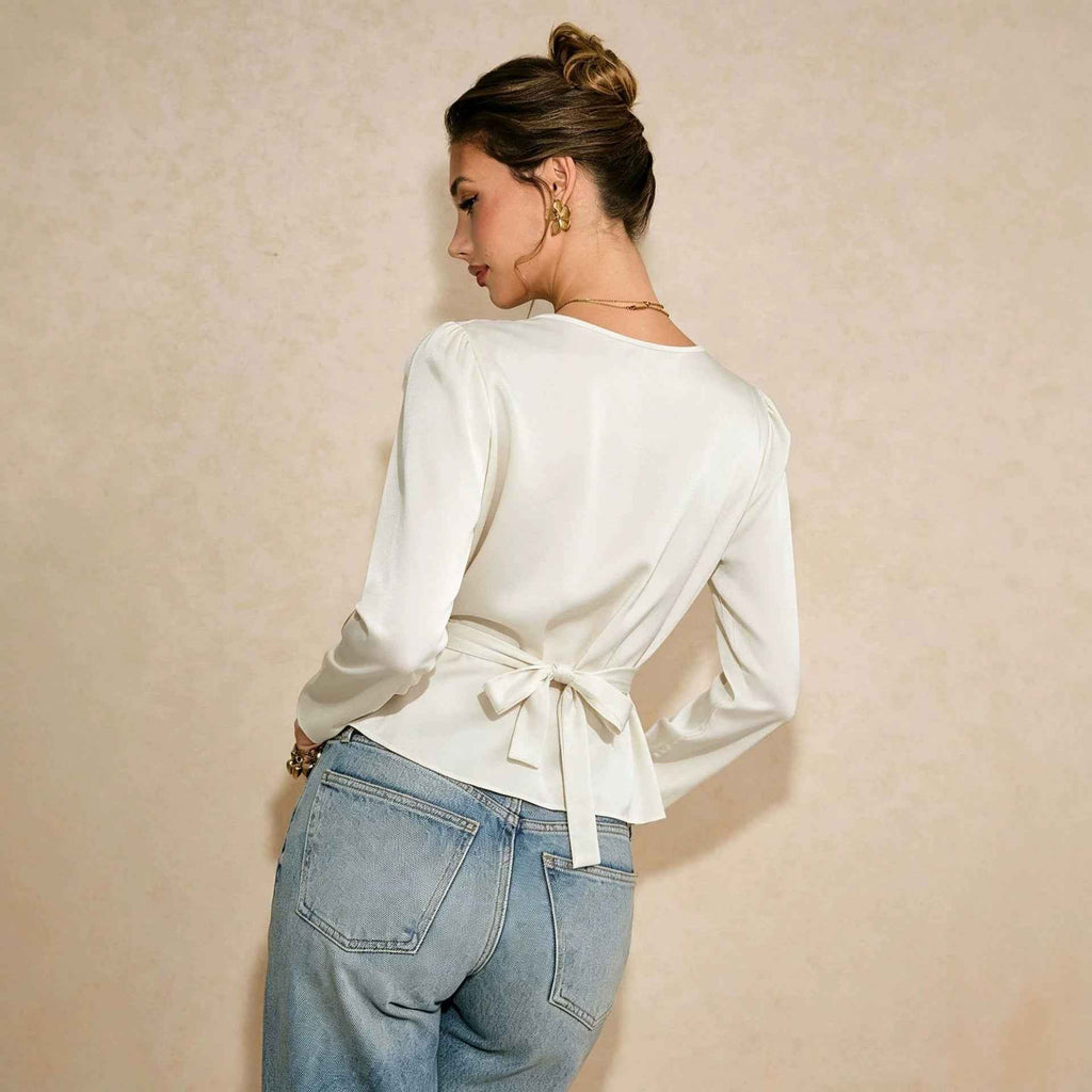 Lace-up Waist-cinching Figure-flattering Top