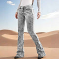 Women's Acid-Wash Gray Flare Jeans – Bell Bottom Denim