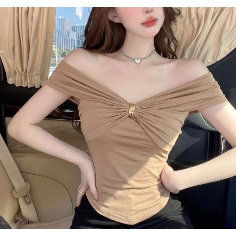 Women's Slim-Fit Cropped Short-Sleeve Pullover Top