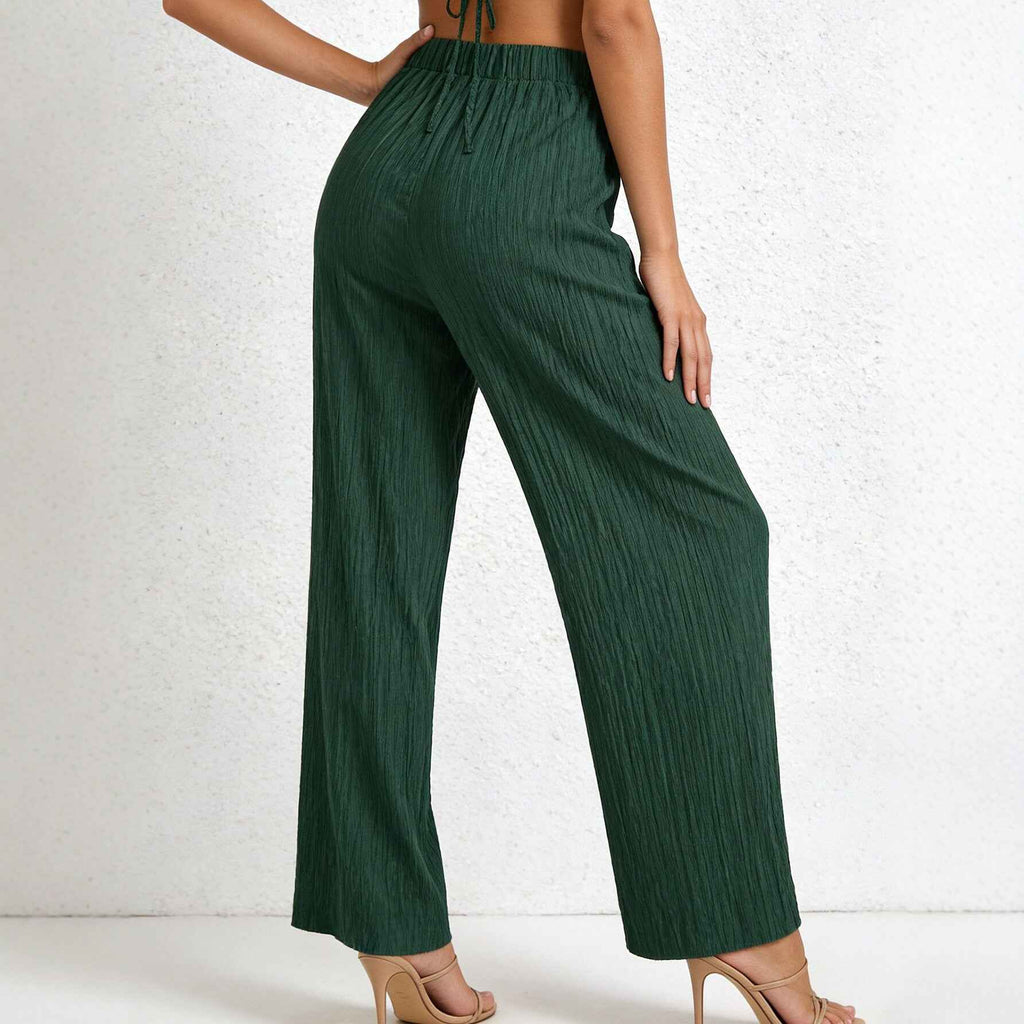 Relaxed Draping Casual Trousers With A Drawstringstylish And Versatile