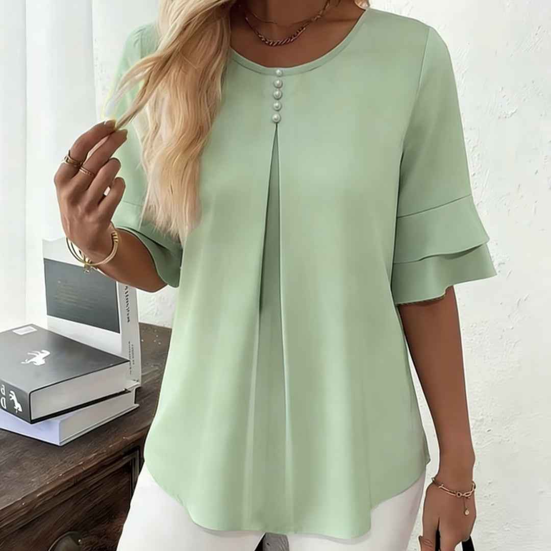 Relaxed Fit Hoodie Top — Solid Colour
