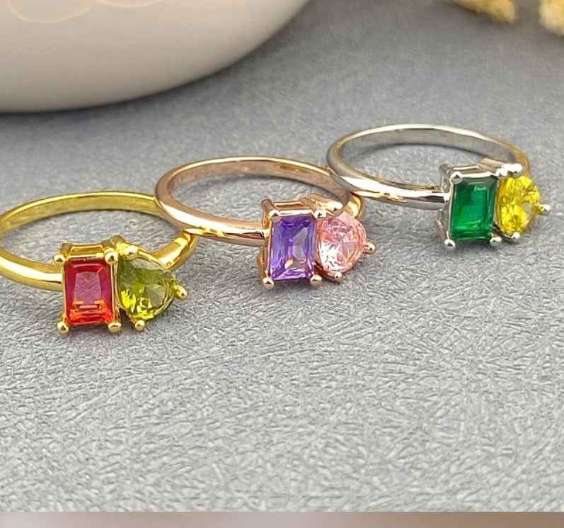 Zircon Stainless Steel Ring – Gold, Rose Gold & Silver