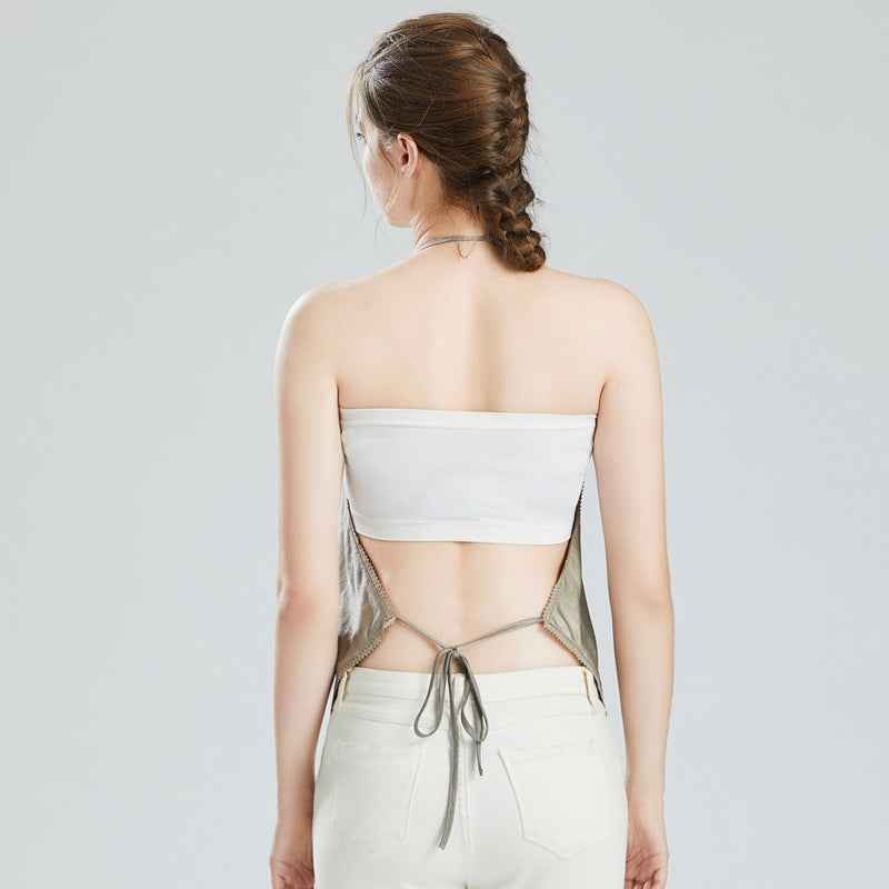 Womens Silver-fiber Camisole With Straps