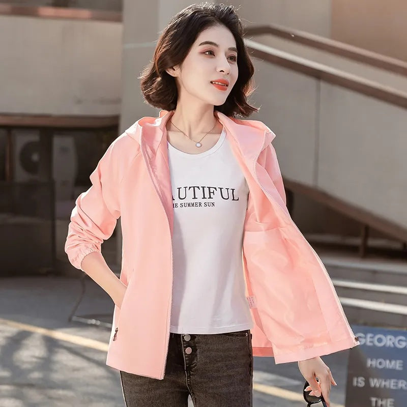 Loose Hooded Short Jacket — Korean Casual Style