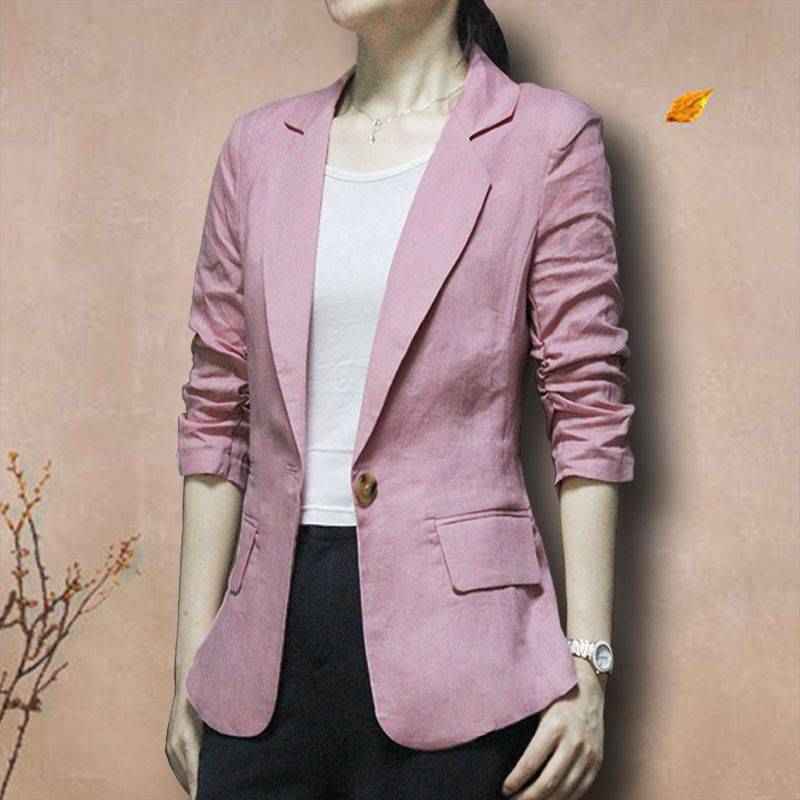 Cotton-Linen Blazer — Relaxed Casual Suit Jacket