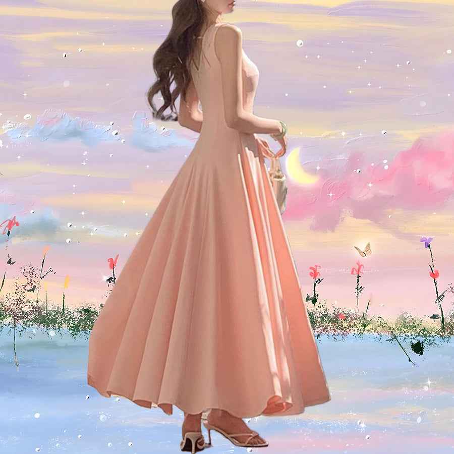 Slimming Elegant Suspender Long Dress