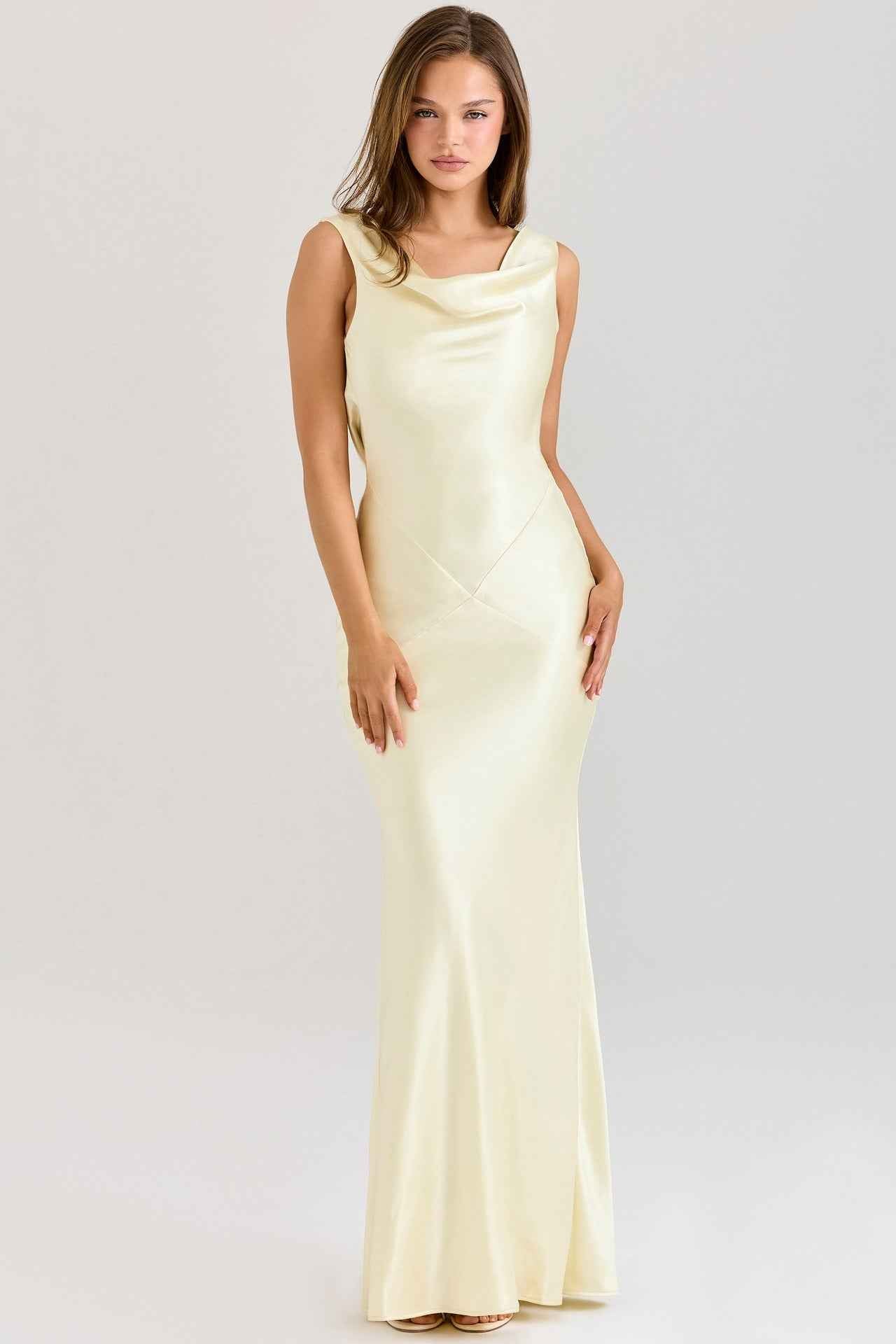 Off-Shoulder Colour-Block Tie-Up Bodycon Long Dress