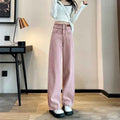 High-Waist Straight-Leg Trousers – Floor-Length Button Detail