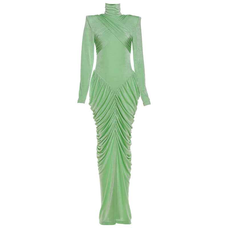 Women's High-Neck Open-Back Mermaid Bodycon Dress