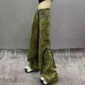 Raw-edge Patchwork High-waisted Jeans For Women