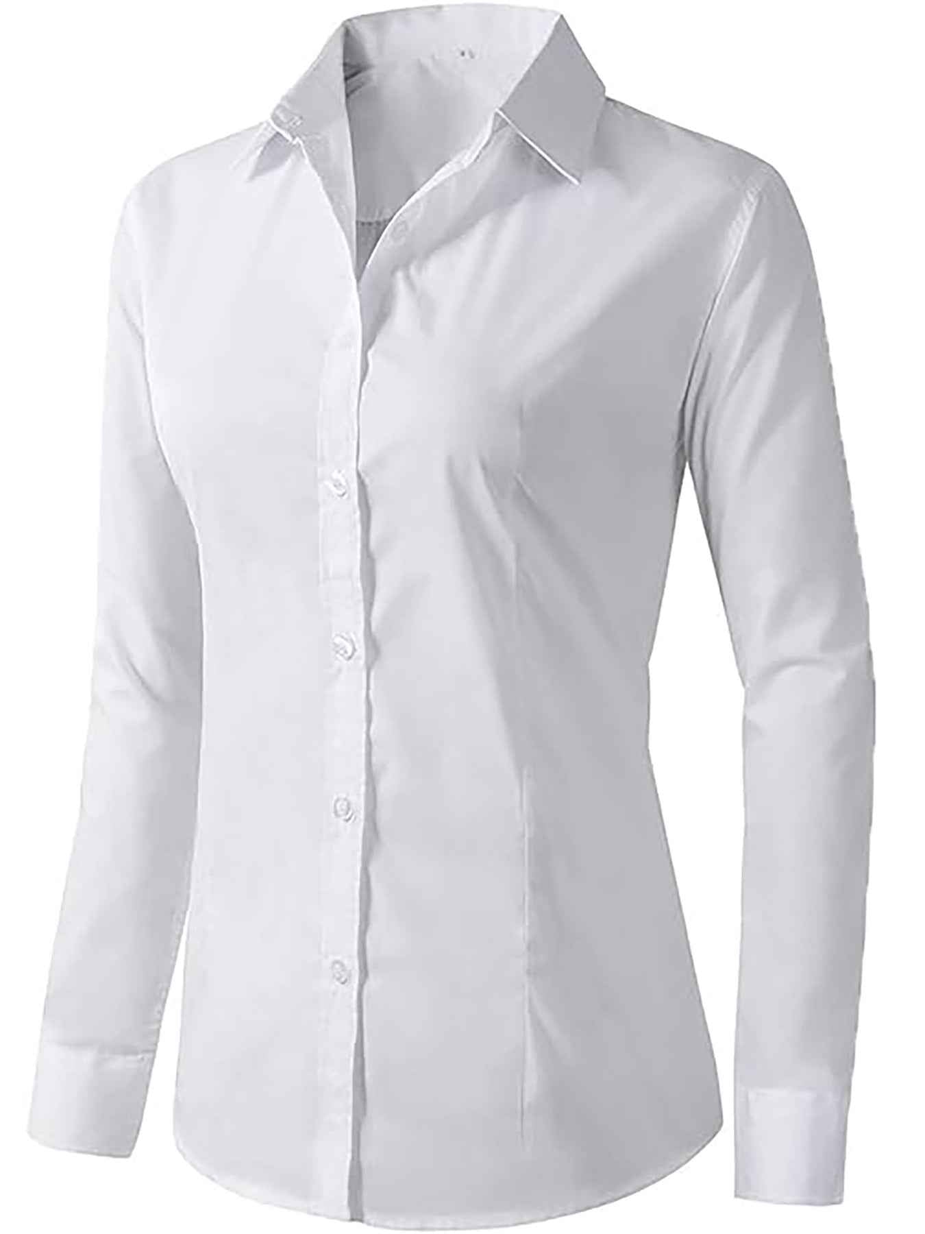 Slim-Fit Lapel Collar Button Blouse – Long Sleeve