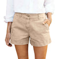 Women's Mid-High Waist Twill Cotton Hot Pants — Elegant Commuter Shorts