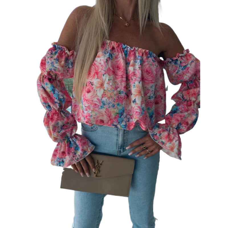 Floral Puff Sleeve Top | Waist-Cinching Long Sleeve Blouse