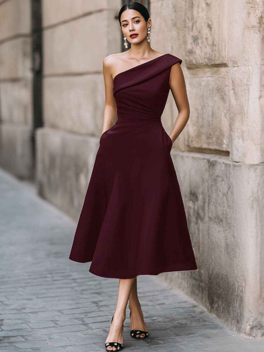 Women's Off-Shoulder Flared Swing Dress — 3 Colours