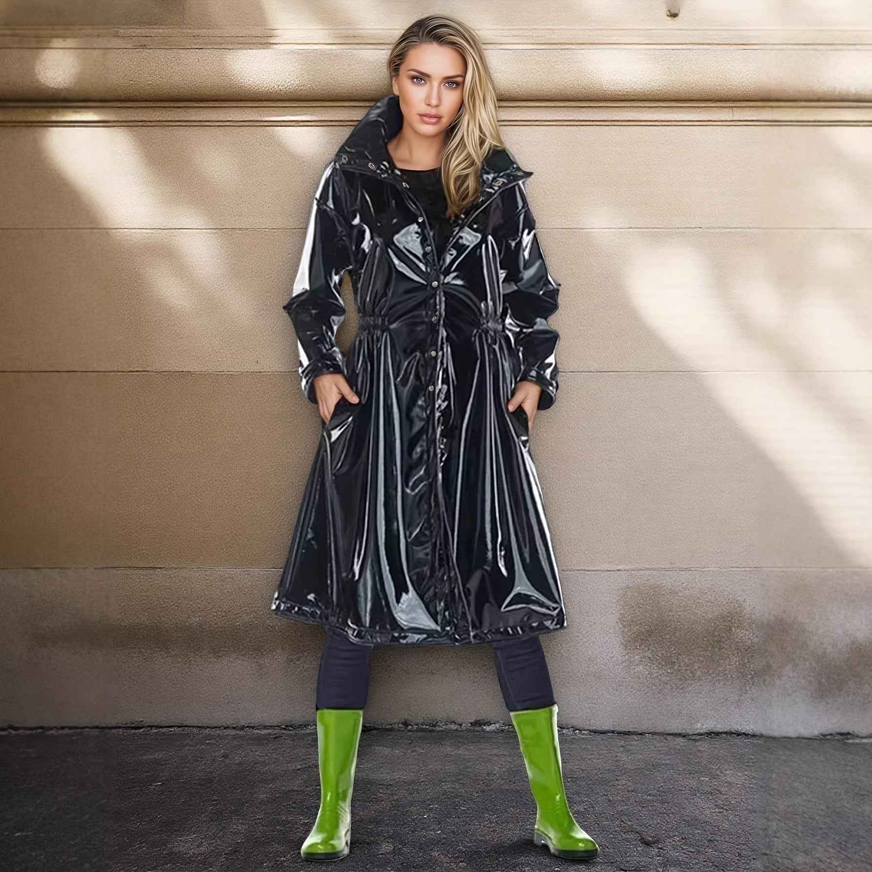 Nightclub-style Long Trench Coat Jacket