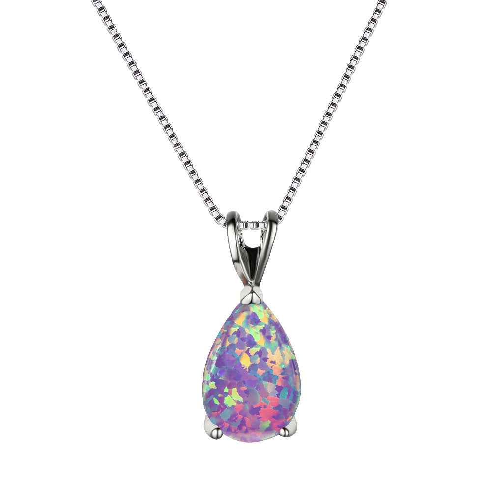 Waterdrop Opal Pendant Necklace For Women Elegant And High-end
