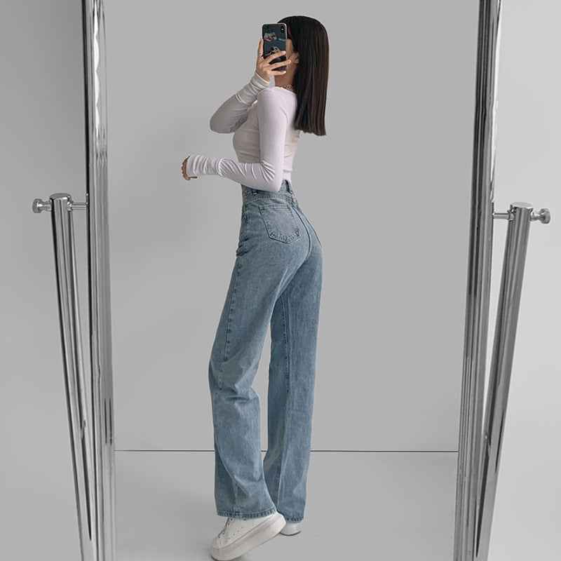 High-Waist Straight-Leg Cotton Jeans — 4 Washes, S–2XL