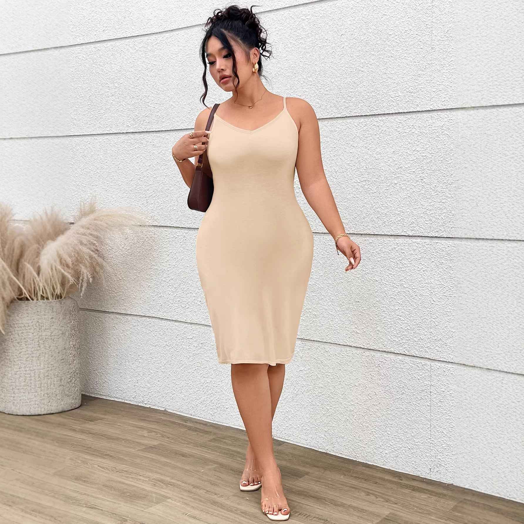 Women's Sleeveless Camisole Maxi Dress | Curve Fit