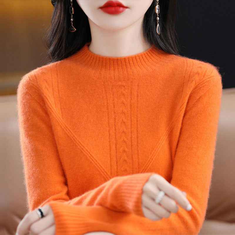 Mock-Neck Pullover Sweater — 9 Colours
