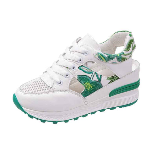 Baotou Hollowed-out Breathable Mesh Thick-soled Sneakers