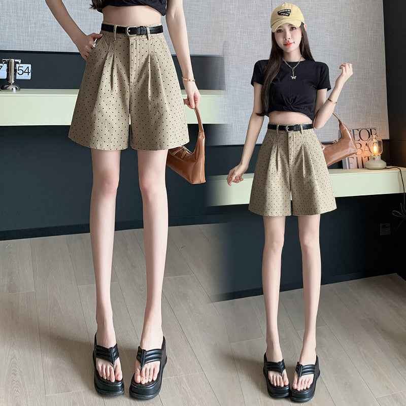 High-Waist Wide-Leg Shorts — Drawstring, Wrinkle-Resistant