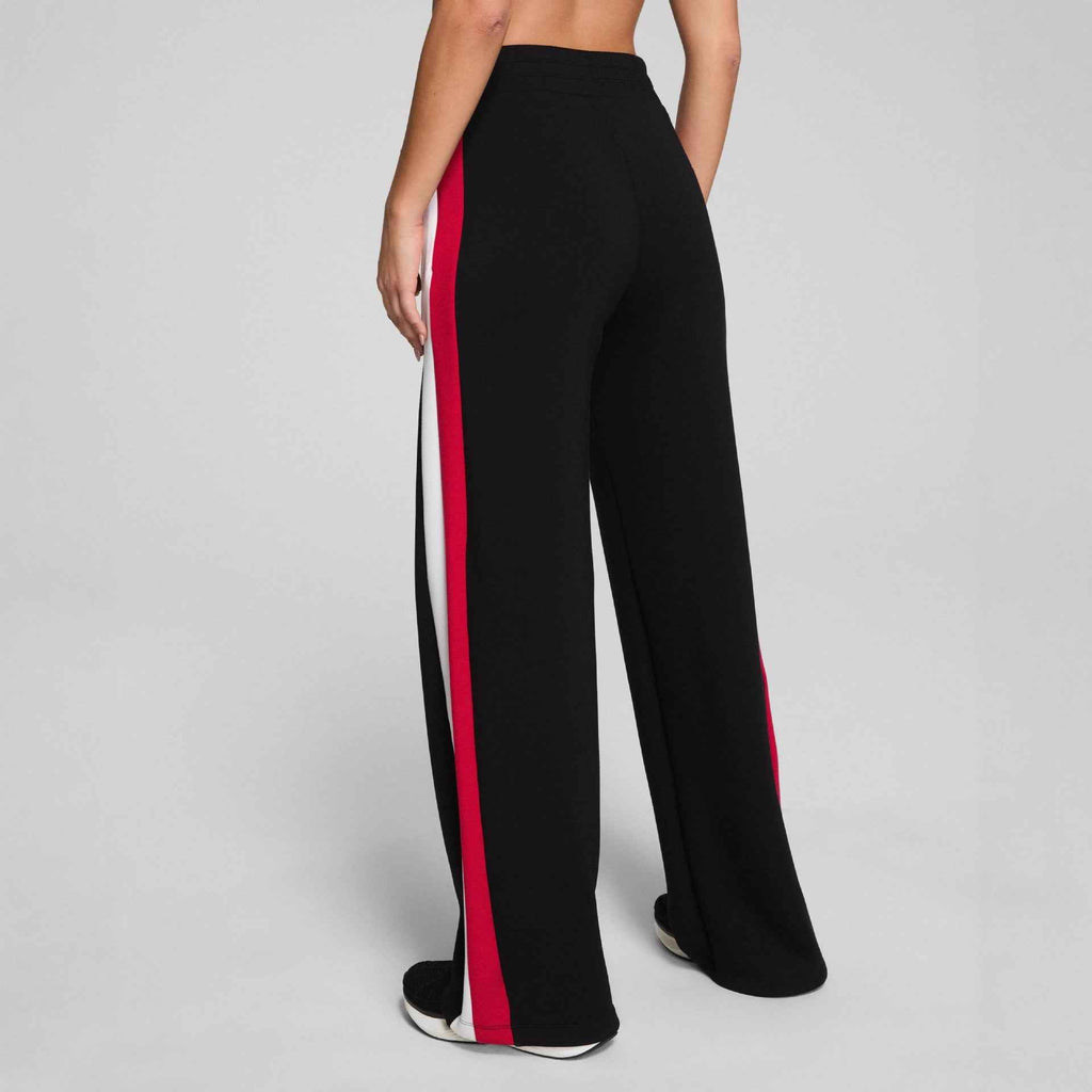 Women's Color-Block Straight-Leg Trousers – Elastic Waist