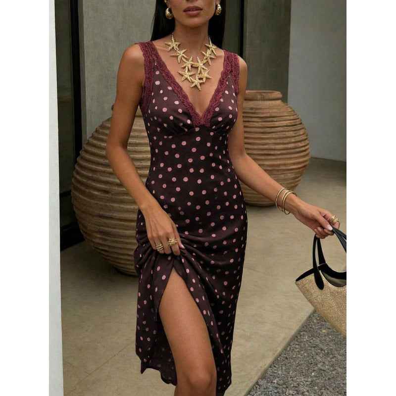 Sleeveless Slit Hem Maxi Dress