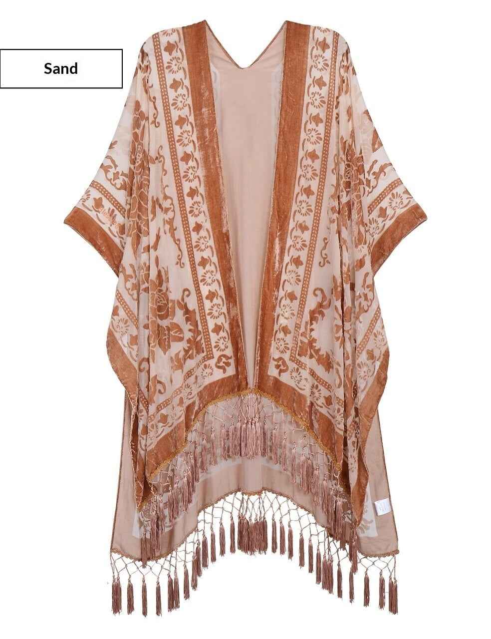 Bohemian Fringed Shawl – Handmade Long Wrap, 19 Colors