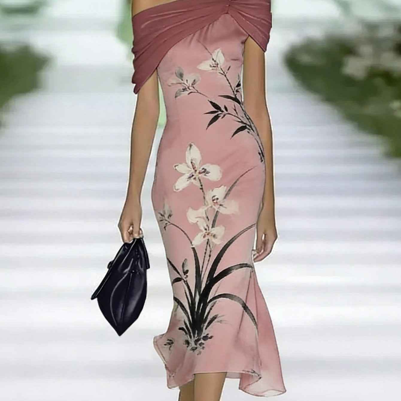 3D Floral Print Off-Shoulder Sleeveless Dress — 5 Styles