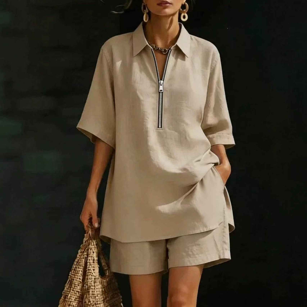Top Short-Sleeve Shirt Set