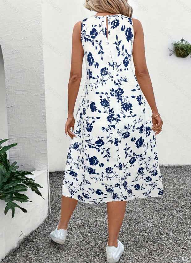 Sleeveless Mid-length Below-the-knee Summer Dress