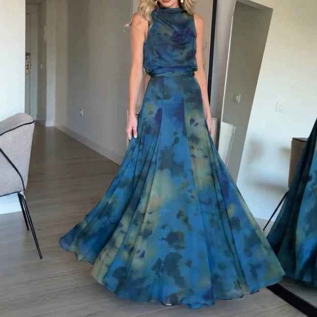 Artistic Retro Mesh Breathable Long Dress