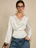 Lace-up Waist-cinching Figure-flattering Top