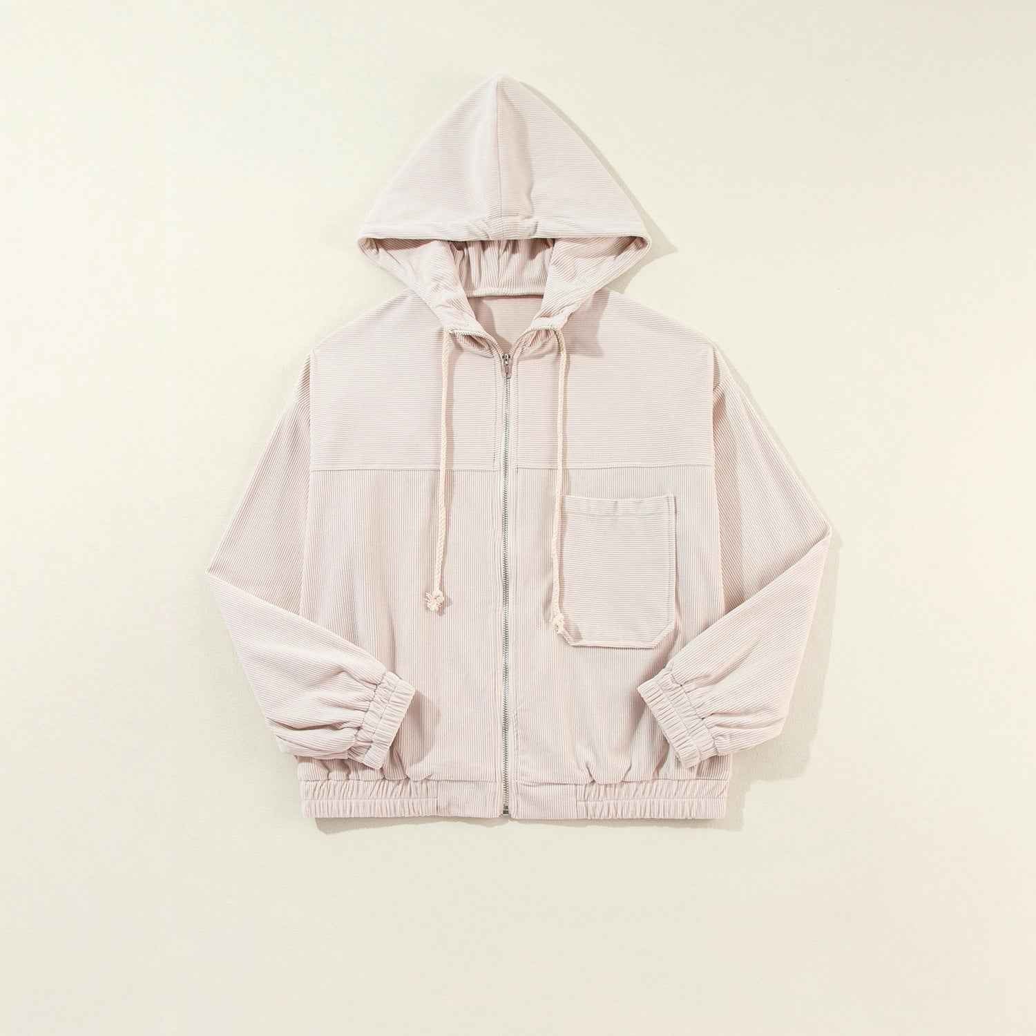 Women's Loose-Fit Casual Jacket – Long Sleeve, Solid Colour