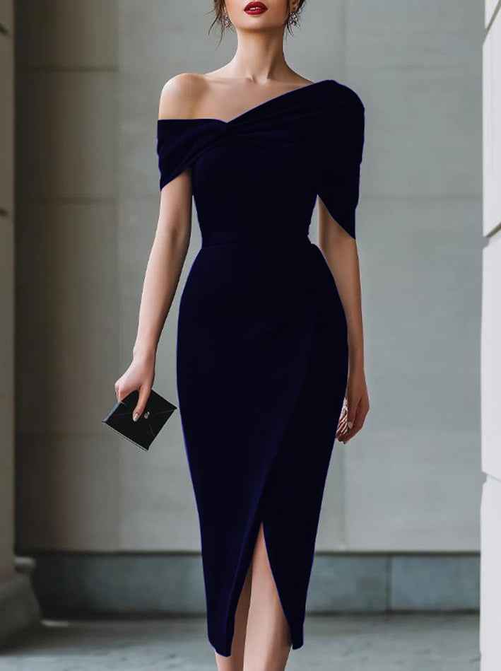 Women's Slim-Fit Patchwork Bodycon Midi Dress — 3 Colours