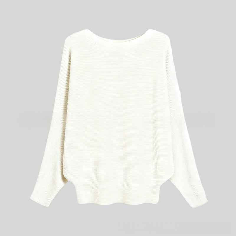 Halter-neck Batwing-sleeve Loose-fit Knit Sweater