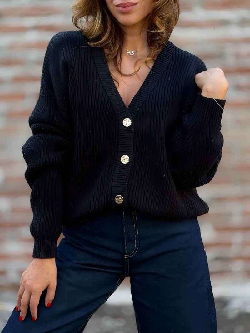 V-neck Knitted Cardigan Womens Sweater Coat