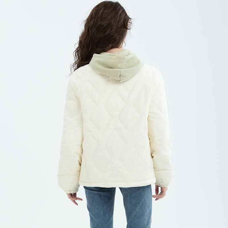 Diamond-Quilted Down Jacket — Lightweight, Slim Fit